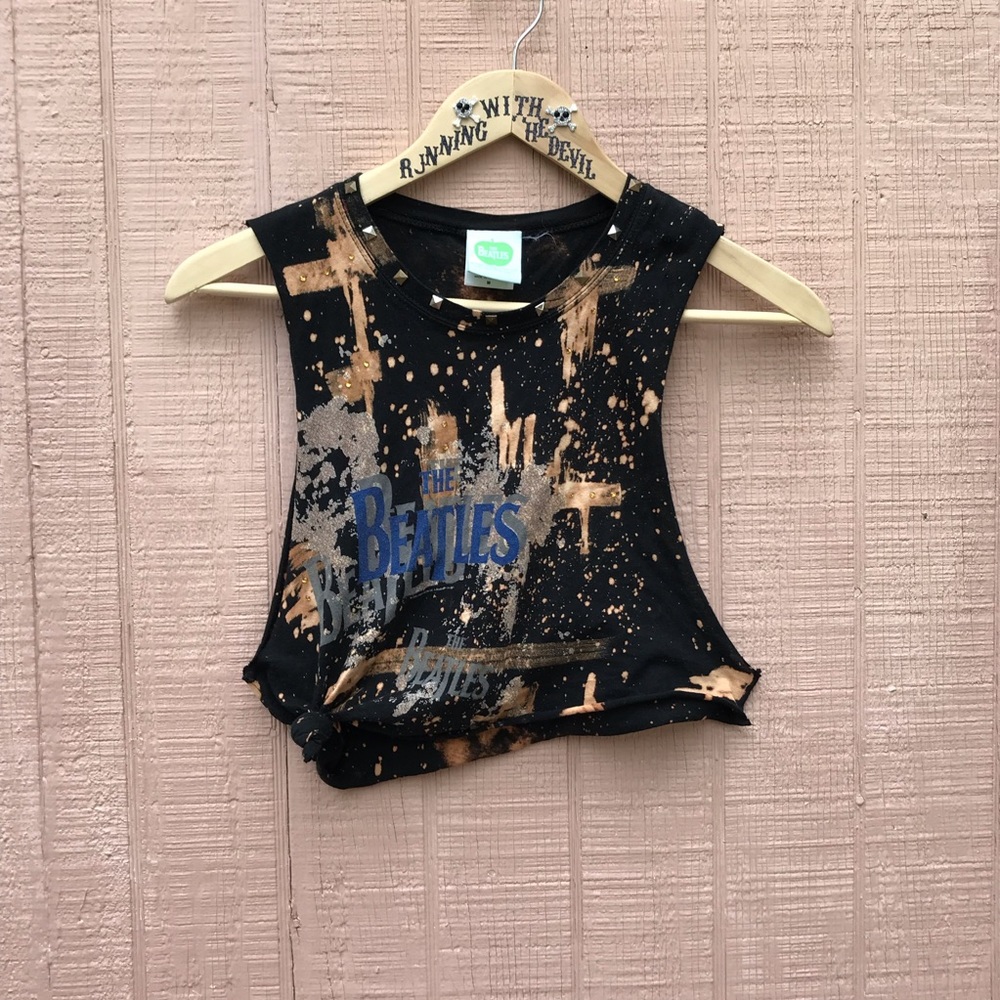 ✂️ r e s t y l e d || bleach studded beatles top✂️